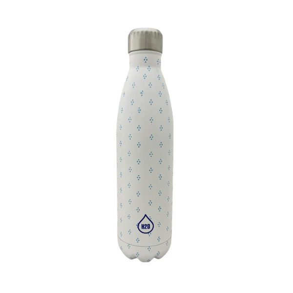 H2O - CLASSIC BOTTIGLIA 750ML BIANCA e CELESTE DECORATA