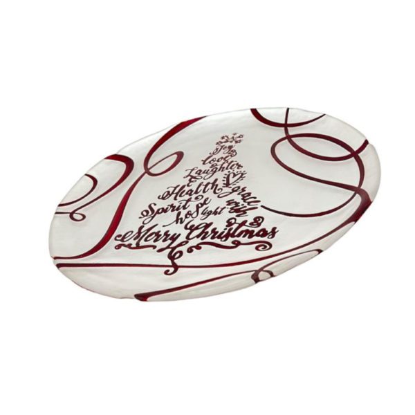 INSTANBUL - PIATTO PANETTONE CM32 BIANCO e ROSSO - EVVIVA - Image 2