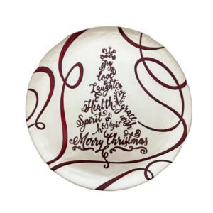 INSTANBUL - PIATTO PANETTONE CM32 BIANCO e ROSSO - EVVIVA