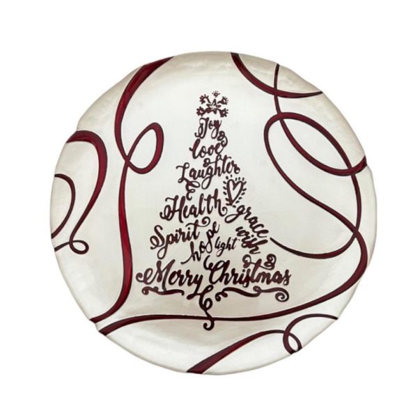 INSTANBUL - PIATTO PANETTONE CM32 BIANCO e ROSSO - EVVIVA