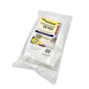 CONFEZIONE DA 100 SACCHETTI  PER SOTTOVUOTO CM15X25 - VIROSAC