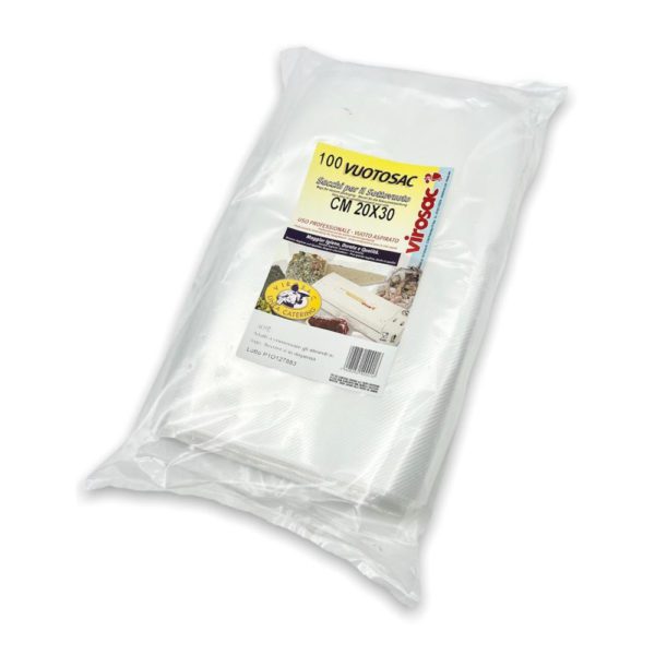 CONFEZIONE DA 100 SACCHETTI  PER SOTTOVUOTO CM20x30 - VIROSAC