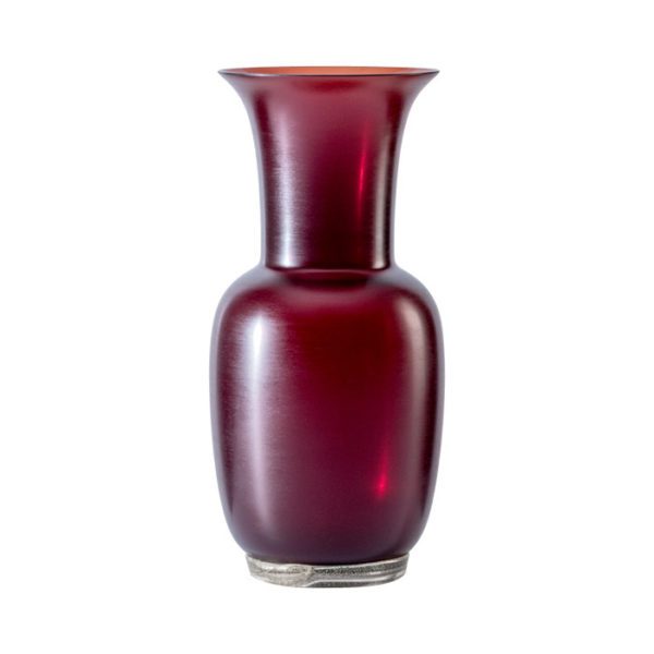 VASO OPALINO SATIN ROSSO SANGUE DI BUE CM30 - VENINI