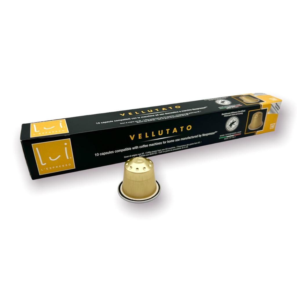 COMPATIBILE NESPRESSO CAFFE' INTENSO - CONFEZIONE DA 10 CAPSULE - LUI  L'ESPRESSO