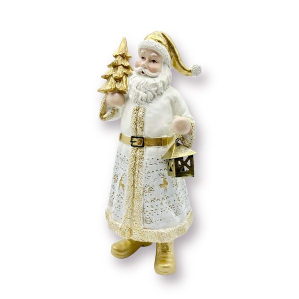BABBO NATALE CON ALBERO E LANTERNA
