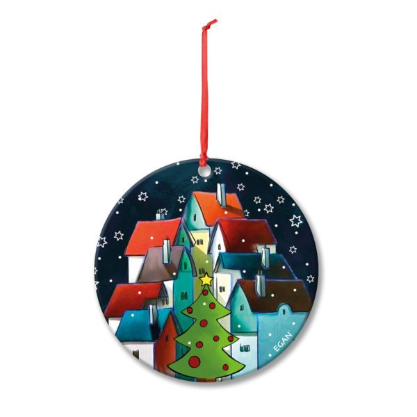 PENDAGLIO VILLAGGIO CON ALBERO DI NATALE - EGAN