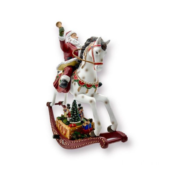 CAVALLO A DONDOLO CON BABBO NATALE CARILLON - NOEL - Image 3