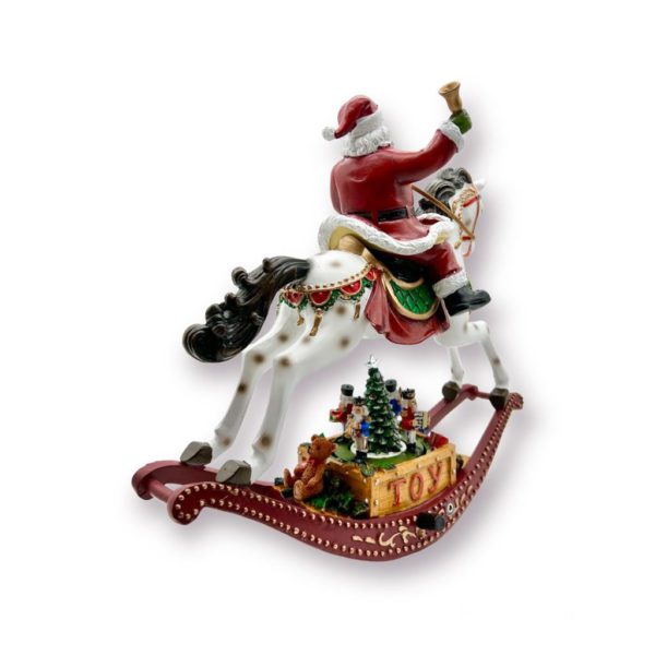 CAVALLO A DONDOLO CON BABBO NATALE CARILLON - NOEL - Image 4