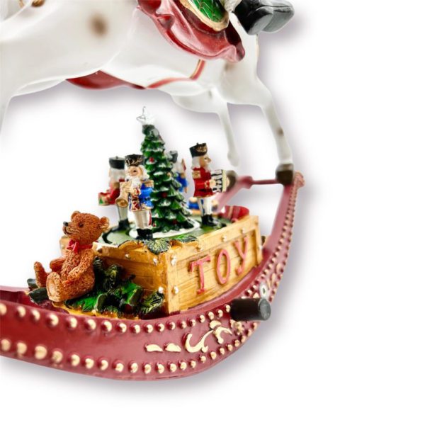 CAVALLO A DONDOLO CON BABBO NATALE CARILLON - NOEL - Image 2