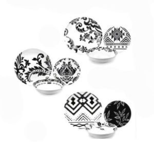 BLACK & WHITE - SERVIZIO DI PIATTI PER 6 PERSONE - FADE MAISON
