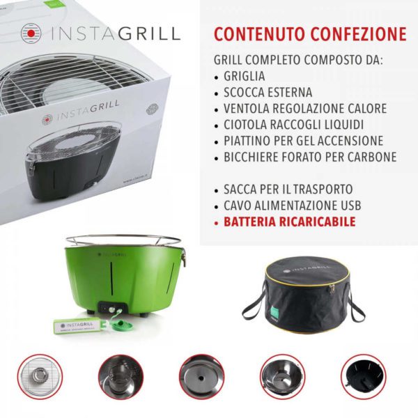 INSTAGRILL - BARBECUE PORTATILE VERDE - CLASSE - Image 3