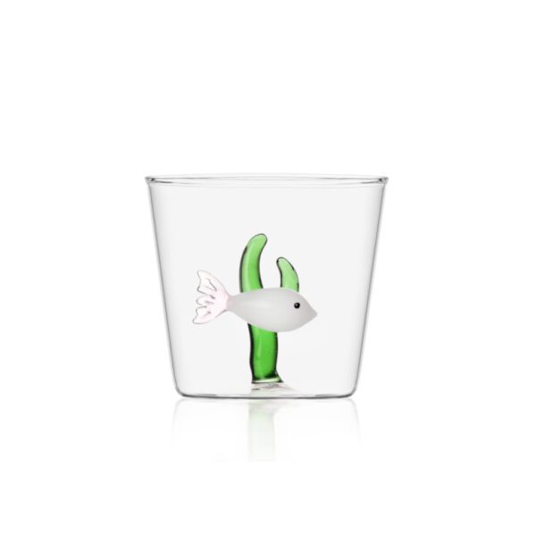 BICCHIERE TUMBLER CON PESCE BIANCO E ALGA VERDE - MARINE GARDEN - ICHENDORF