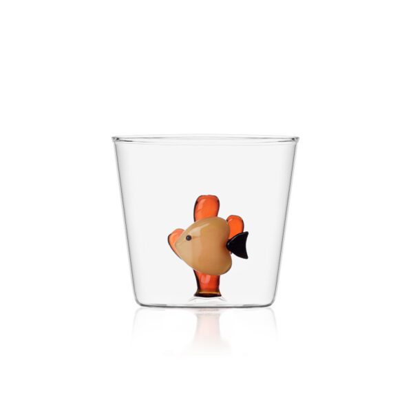 BICCHIERE TUMBLER CON PESCE GIALLO E ALGA AMBRA - MARINE GARDEN - ICHENDORF