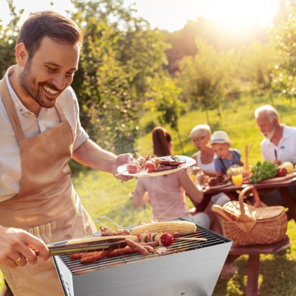 BARBEBOOK - BBQ PORTATILE PIEGHEVOLE NERO CON ACCESSORI - EVVIVA - Image 5