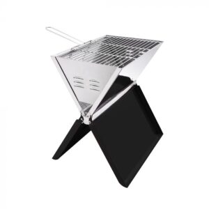 BARBEBOOK - BBQ PORTATILE PIEGHEVOLE NERO CON ACCESSORI - EVVIVA
