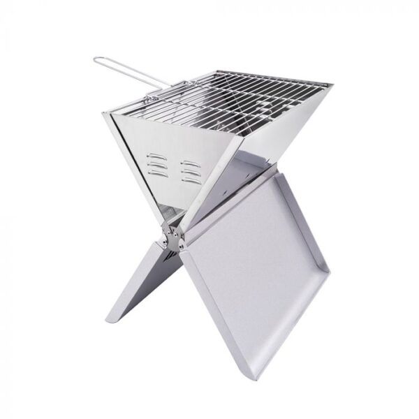BARBEBOOK - BBQ PORTATILE PIEGHEVOLE SILVER CON ACCESSORI - EVVIVA