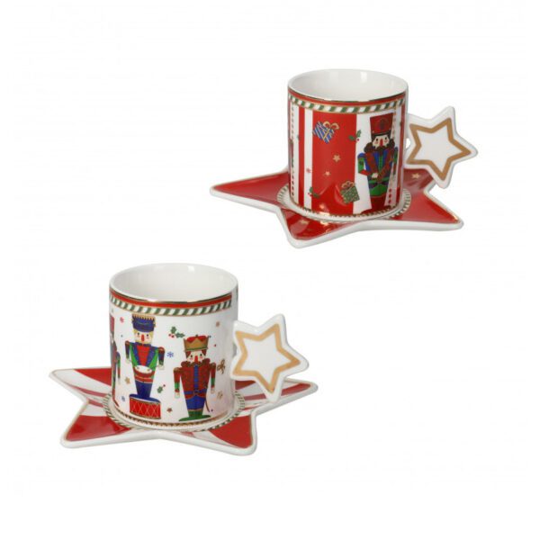 LO SCHIACCIANOCI - SET 2 TAZZE CAFFE' - BRANDANI