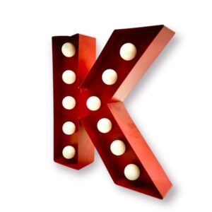 LETTERA LUMINOSA "K" STAR LIGHT ROSSA - PUSHER