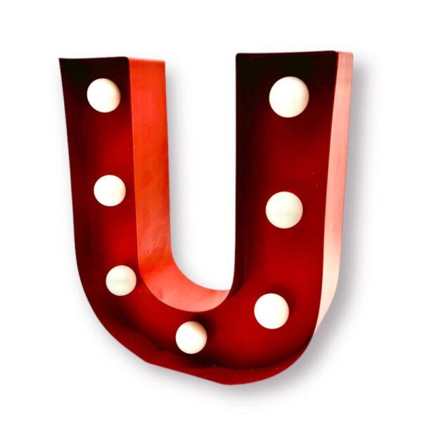 LETTERA LUMINOSA "U" STAR LIGHT ROSSA - PUSHER
