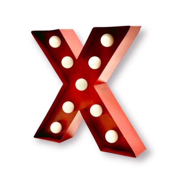 LETTERA LUMINOSA "X" STAR LIGHT ROSSA - PUSHER