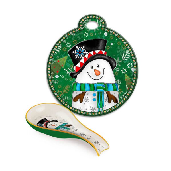 SET SOTTOPENTOLA + POGGIA MESTOLO PUPAZZO DI NEVE - EGAN