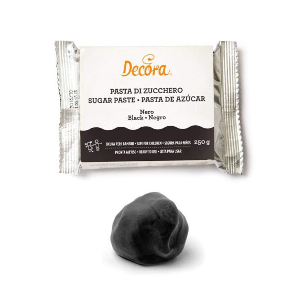 PASTA DI ZUCCHERO 250GR NERA - DECORA
