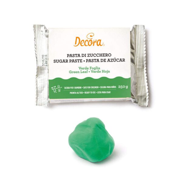 PASTA DI ZUCCHERO 250GR VERDE FOGLIA - DECORA