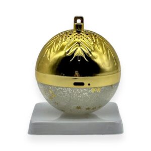 PALLINA DI NATALE SPEAKER ORO CON MUSICA E LUCI - INDIID
