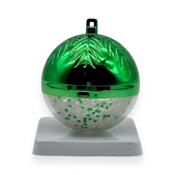 PALLINA DI NATALE SPEAKER VERDE CON MUSICA E LUCI - INDIID