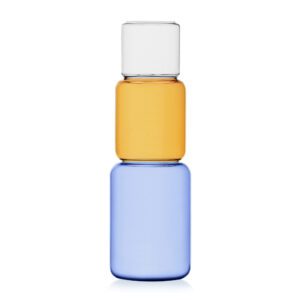 REVOLVE VASO BLU AMBRA E TRASPARENTE CM35 - ICHENDORF
