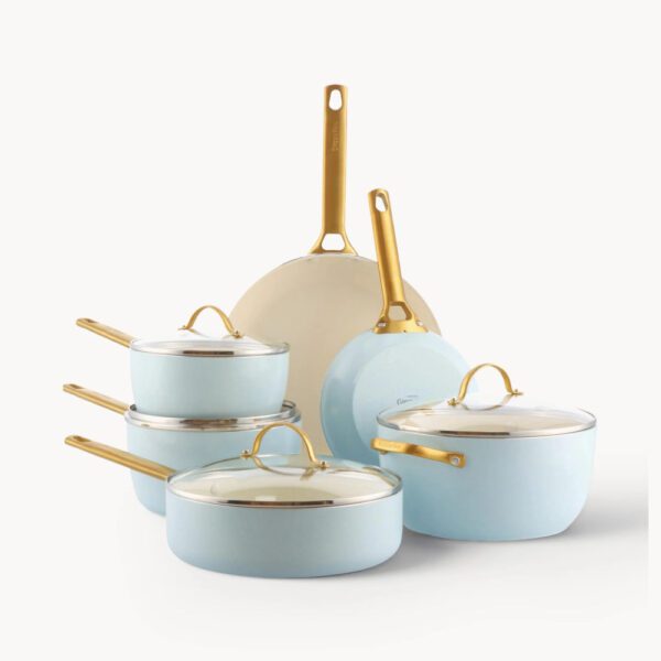 PADOVA LIGHT BLUE - BATTERIA DI PENTOLE 10 PEZZI - GREEN PAN