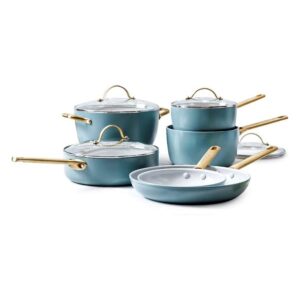PADOVA SMOKEY BLUE - BATTERIA DI PENTOLE 10 PEZZI - GREEN PAN