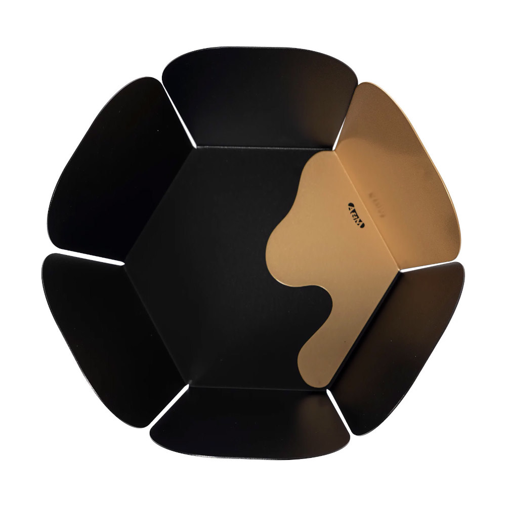 FLUID - CENTRO TAVOLA CM29 NERO E ORO - ARTI & MESTIERI - Image 2