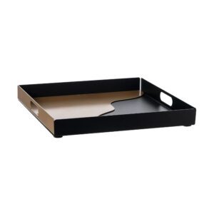 FLUID - VASSOIO RETTANGOLARE CM41 NERO E ORO - ARTI & MESTIERI